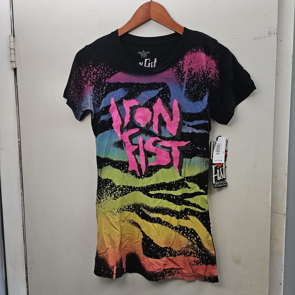 Iron Fist Black and Pink Fitted Graphic Tee